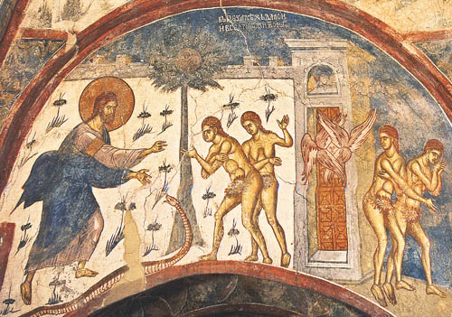 freska Gospod Adam Eva Zmija